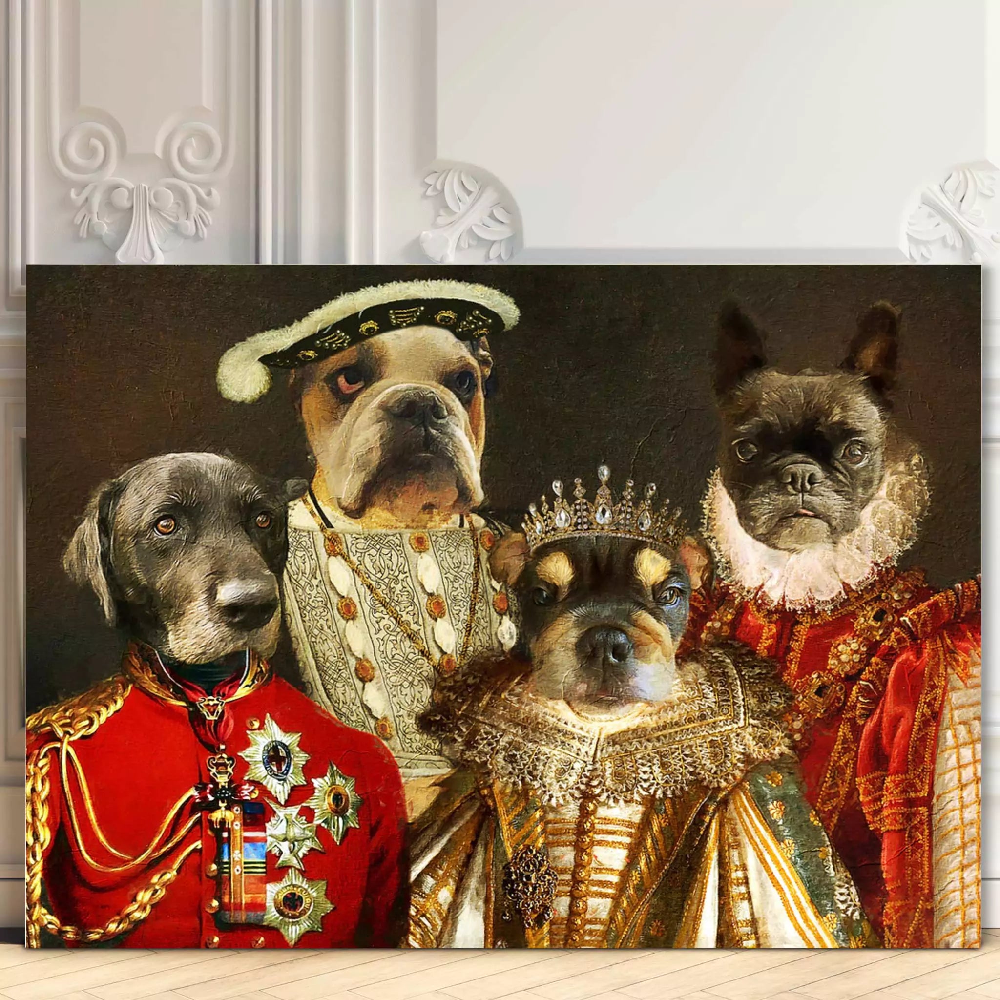 4 Pets - Custom Vintage Pet Portrait - Lola & Pops