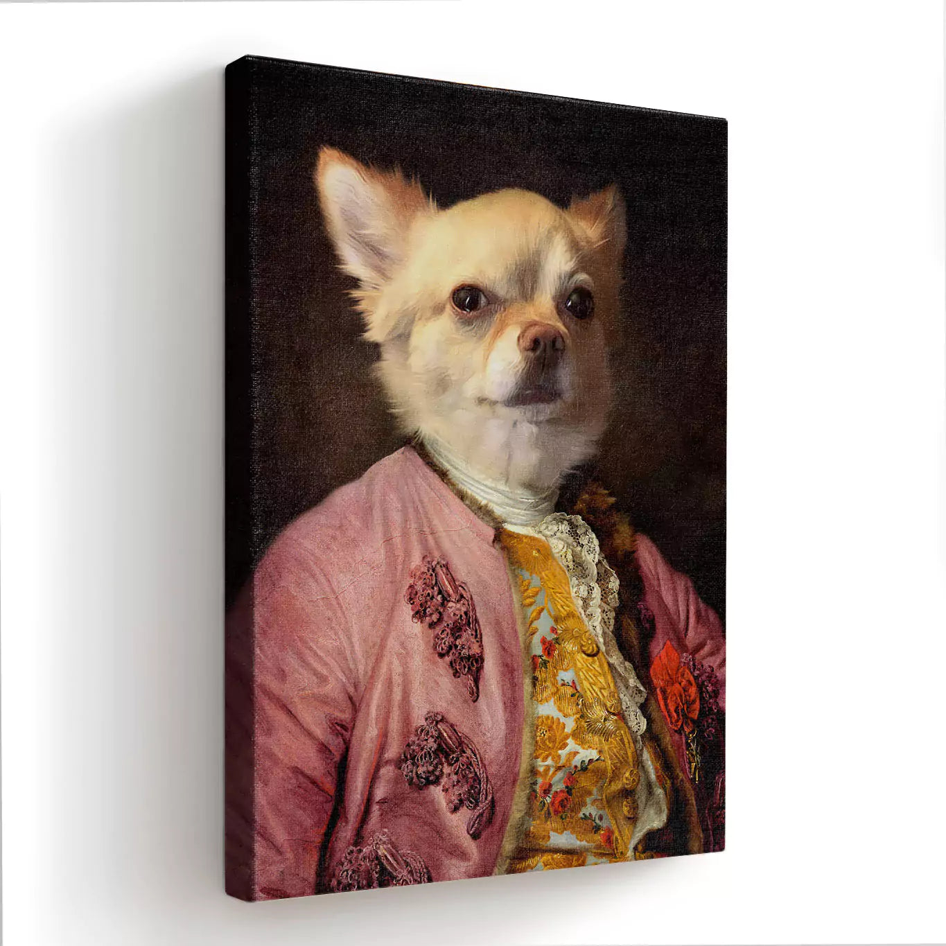 Aristocrat dog portrait canvas