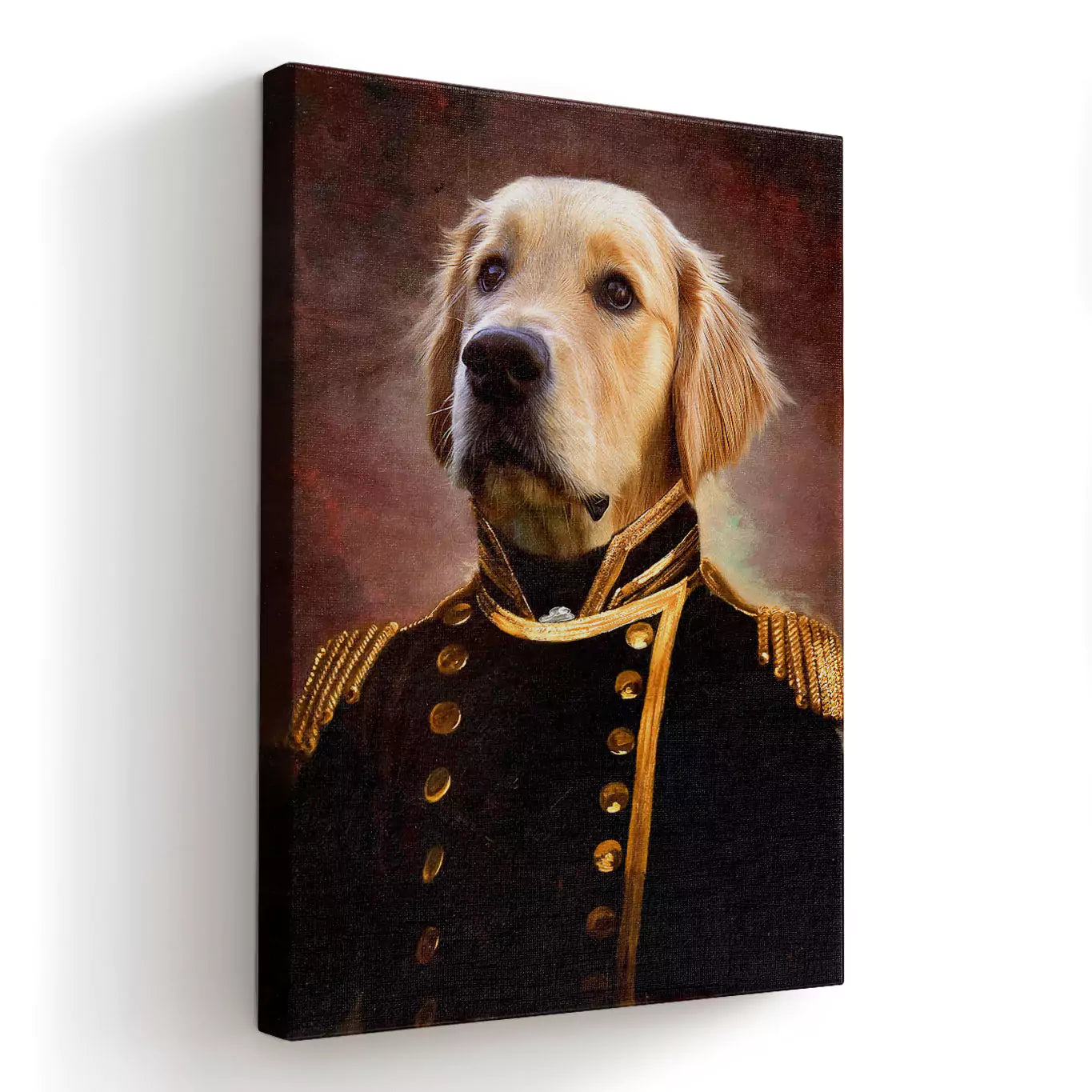 Commodore dog portrait canvas