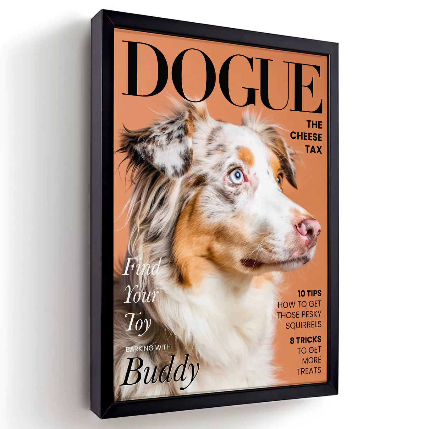 dogue dog magazine with a black frame