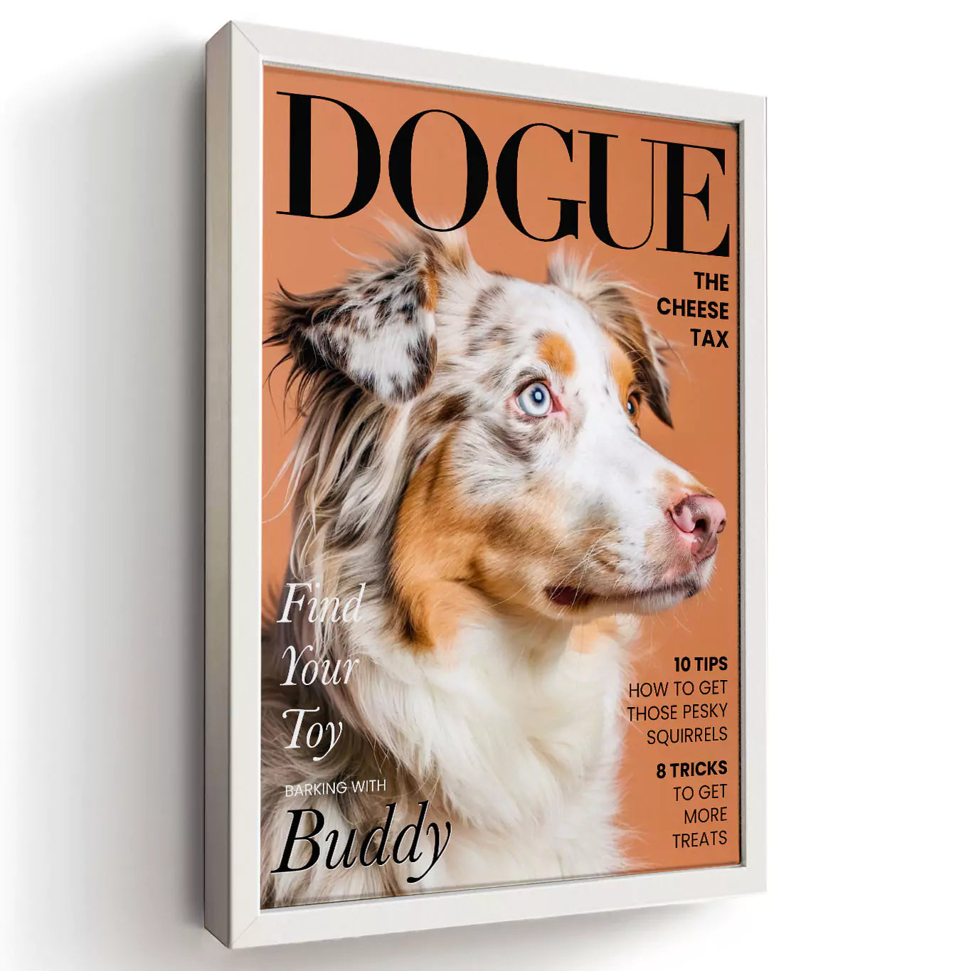 dogue dog magazine with a white frame