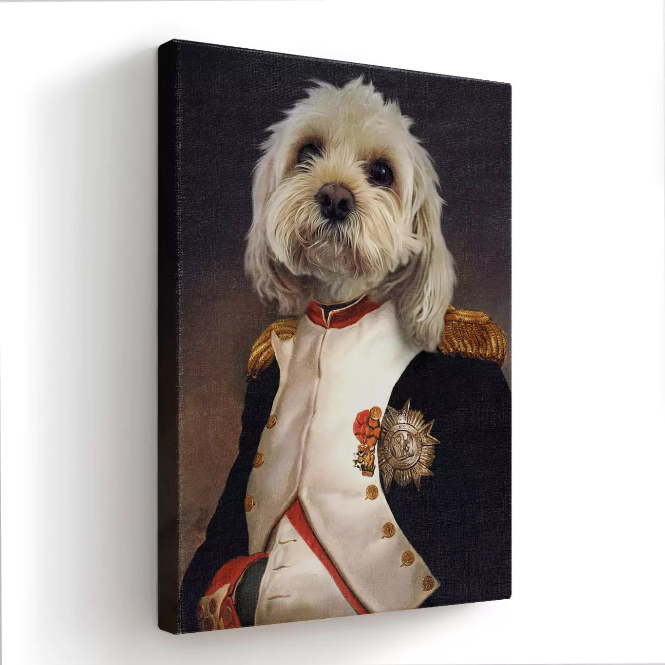emperor dog portrait canvas