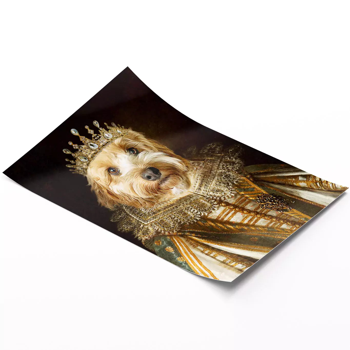 gold dog queen portrait unframed