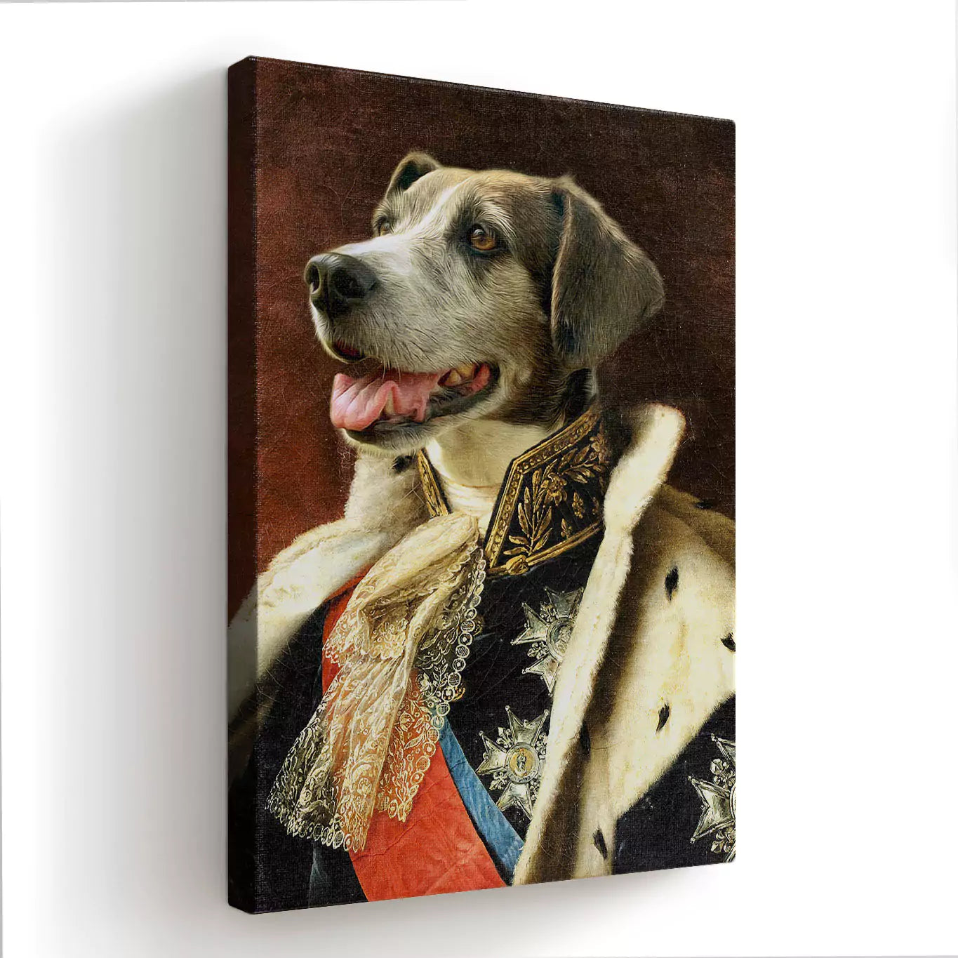 king dog portrait canvas