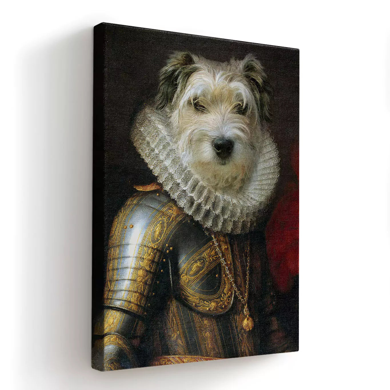 marquis dog in a black frame