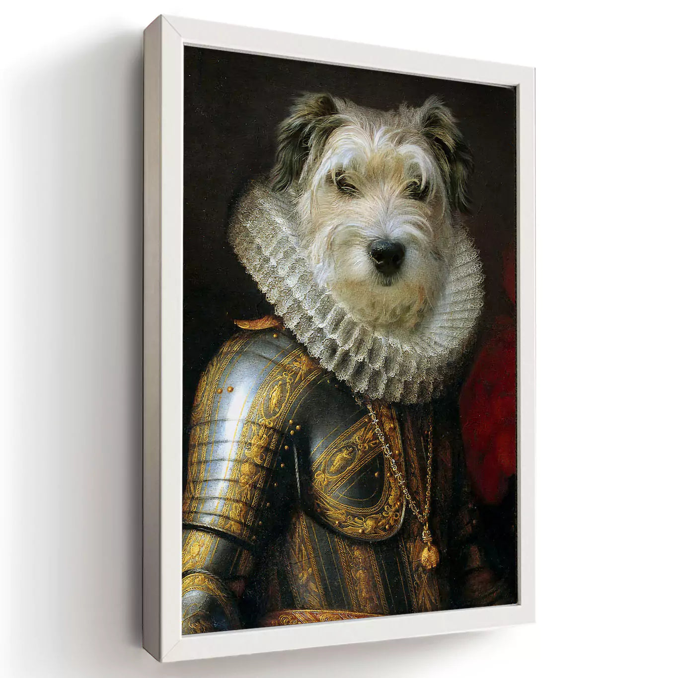 marquis dog white frame