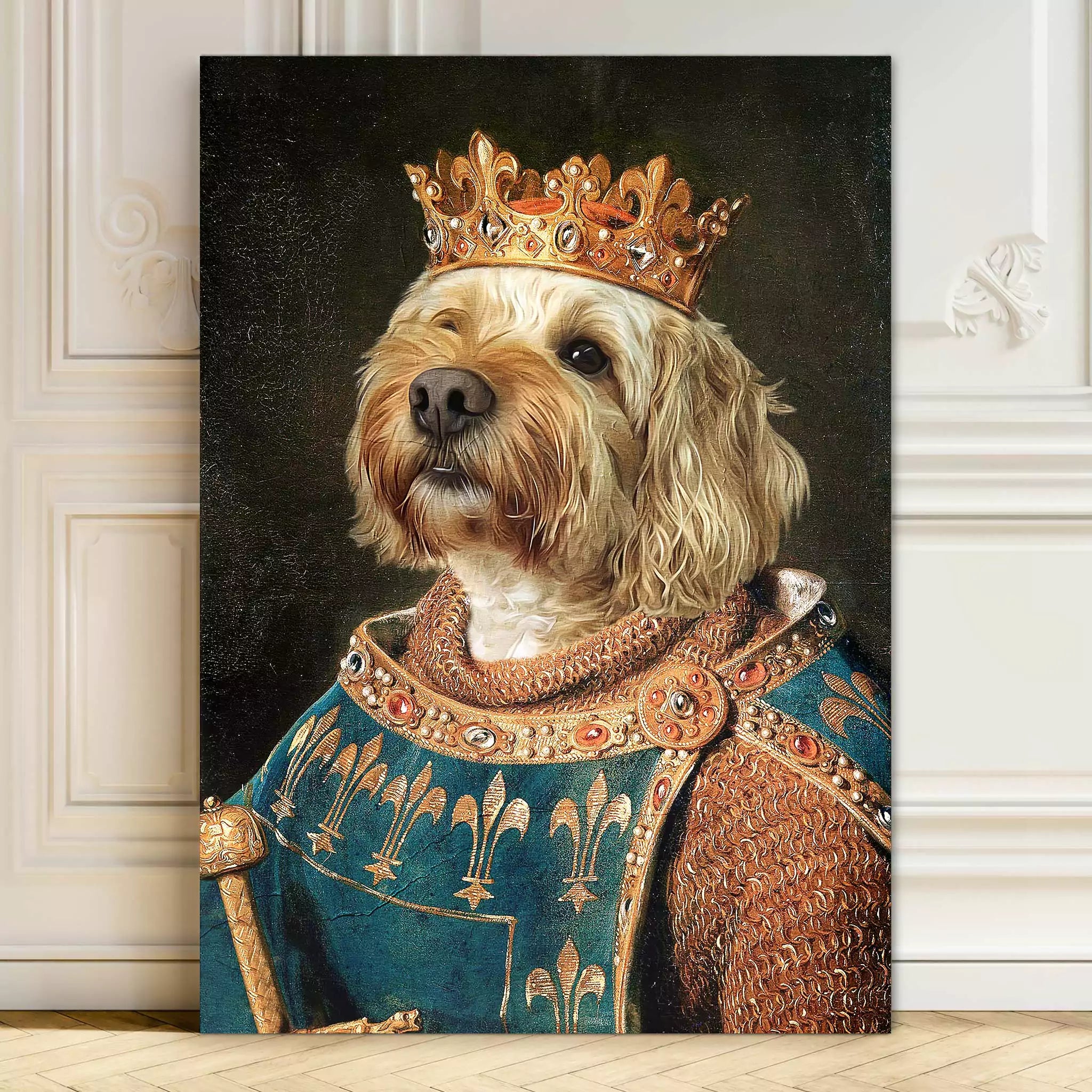 Medieval King - Custom Vintage Pet Portrait - Lola & Pops