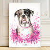 watercolour splash pet portrait