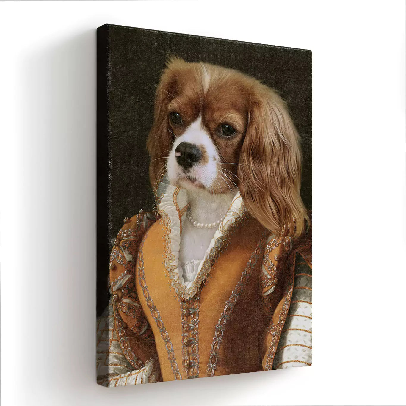 Princess in ochre dog canvas