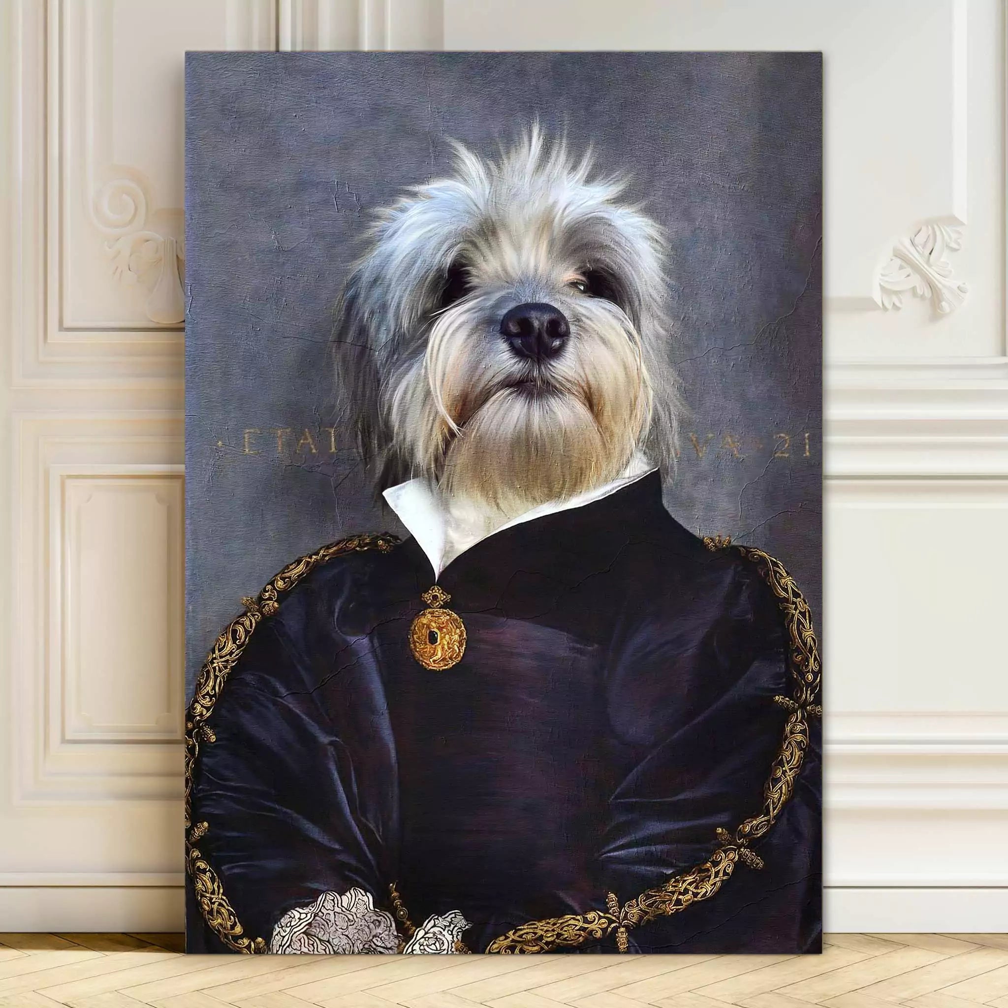 bespoke dog portrait Renaissance painting Royal pet portrait