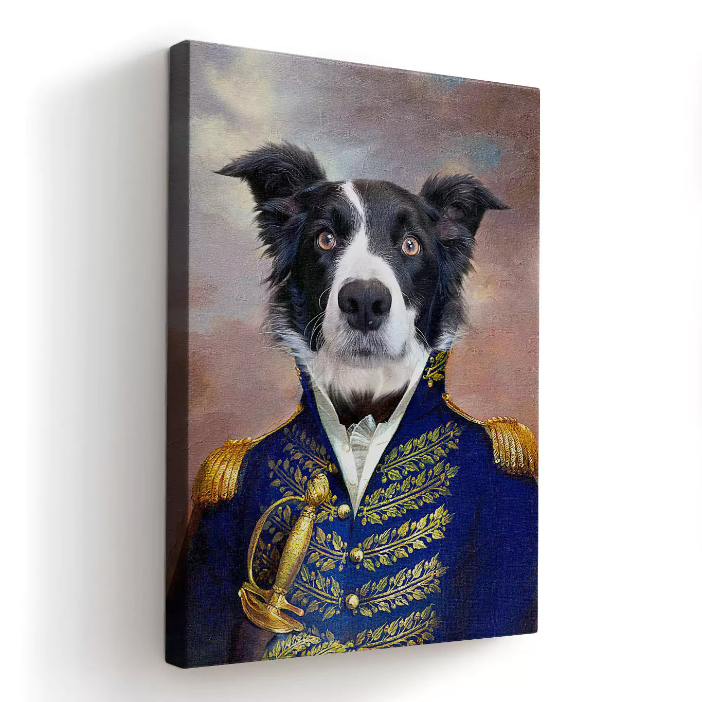 governor dog portrait canvas