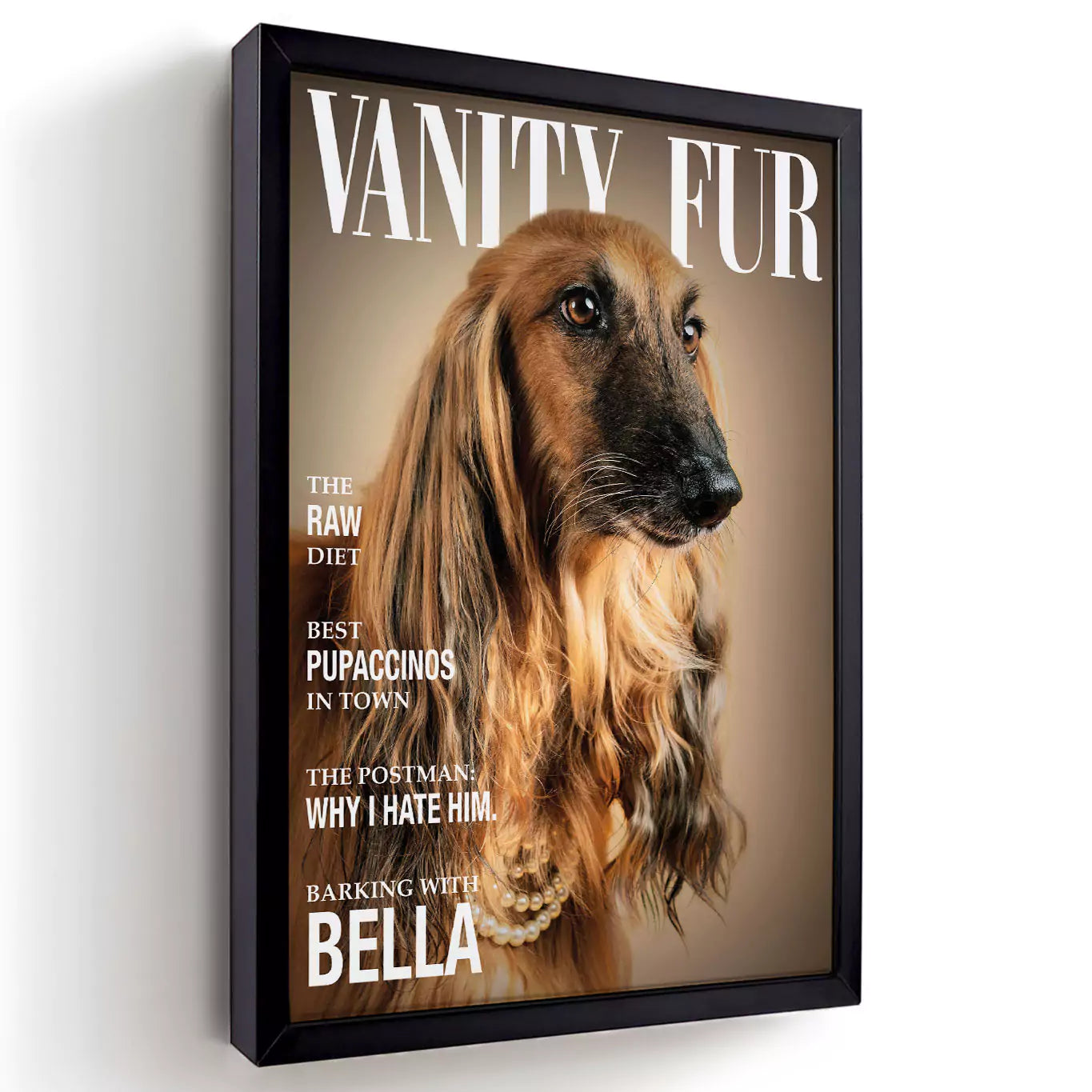 vanity fur cover, vanity fur dog print, vanity fur print, vanity fair dog cover, vanity fair cat magazine cover, framed magazine dog print